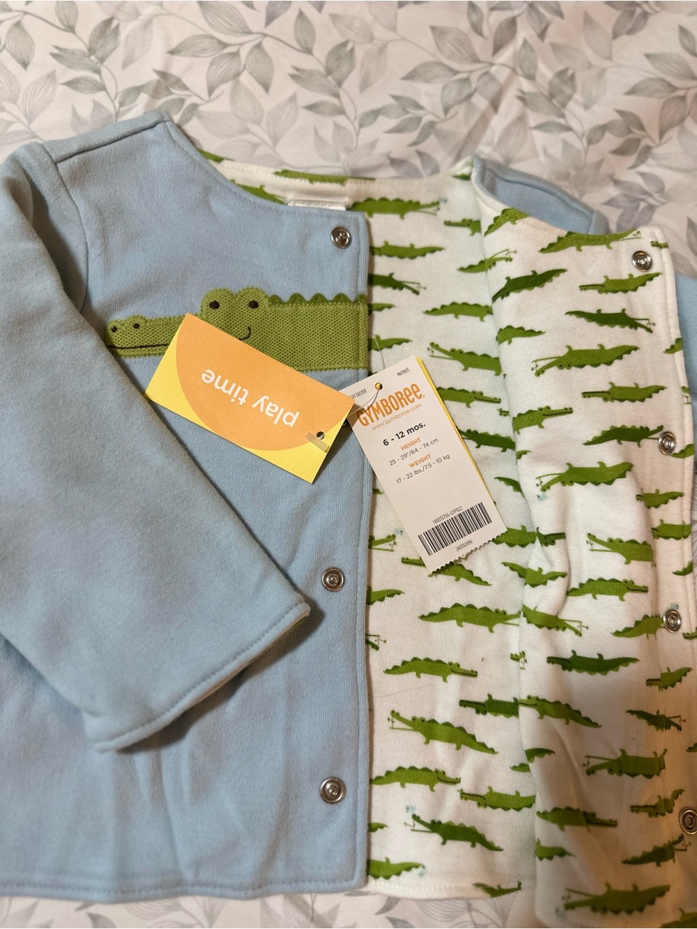 Gymboree Light Blue Jacket with Green Alligator Detail